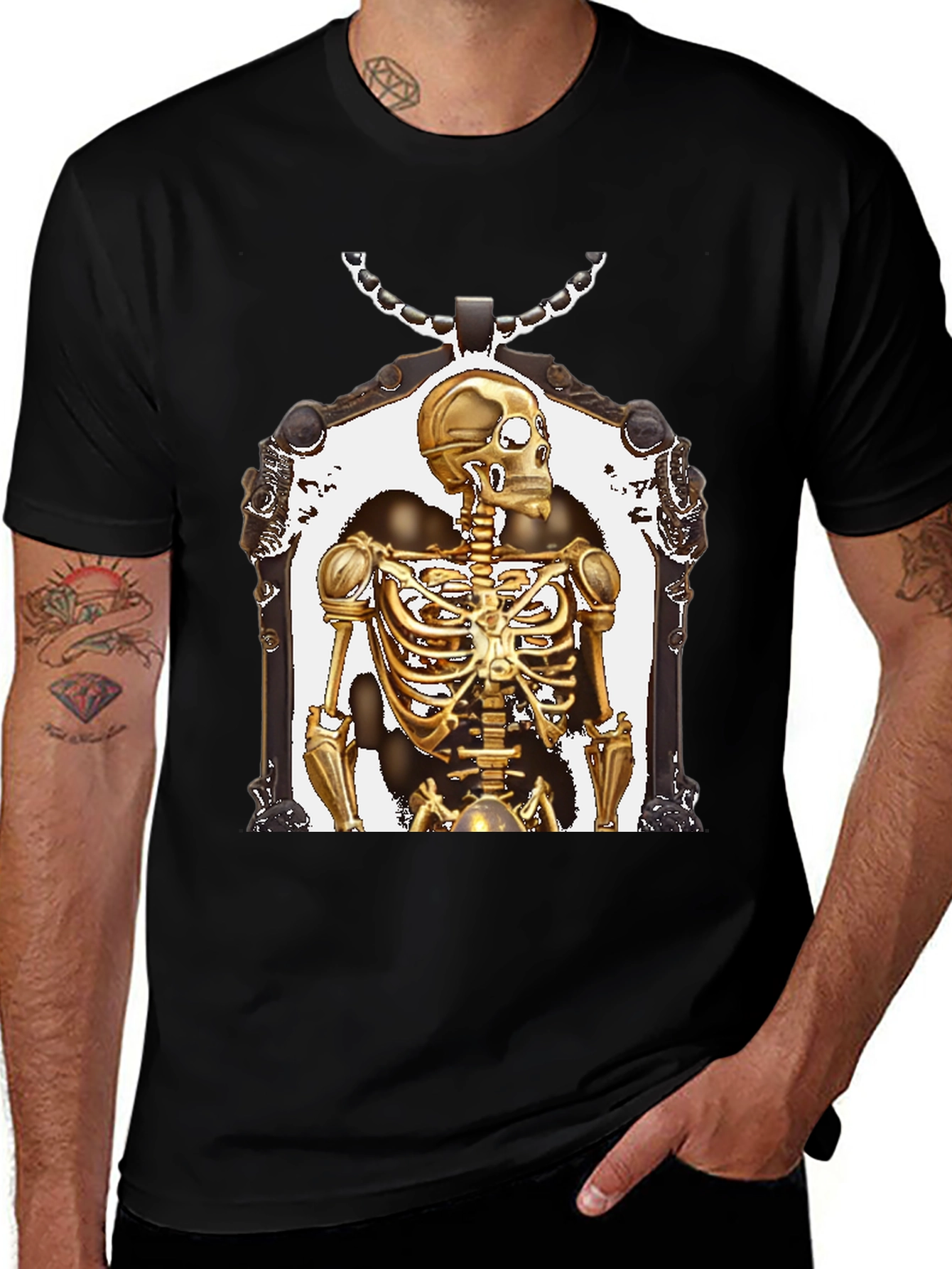 Golden Skeleton Framed Graphic Tee