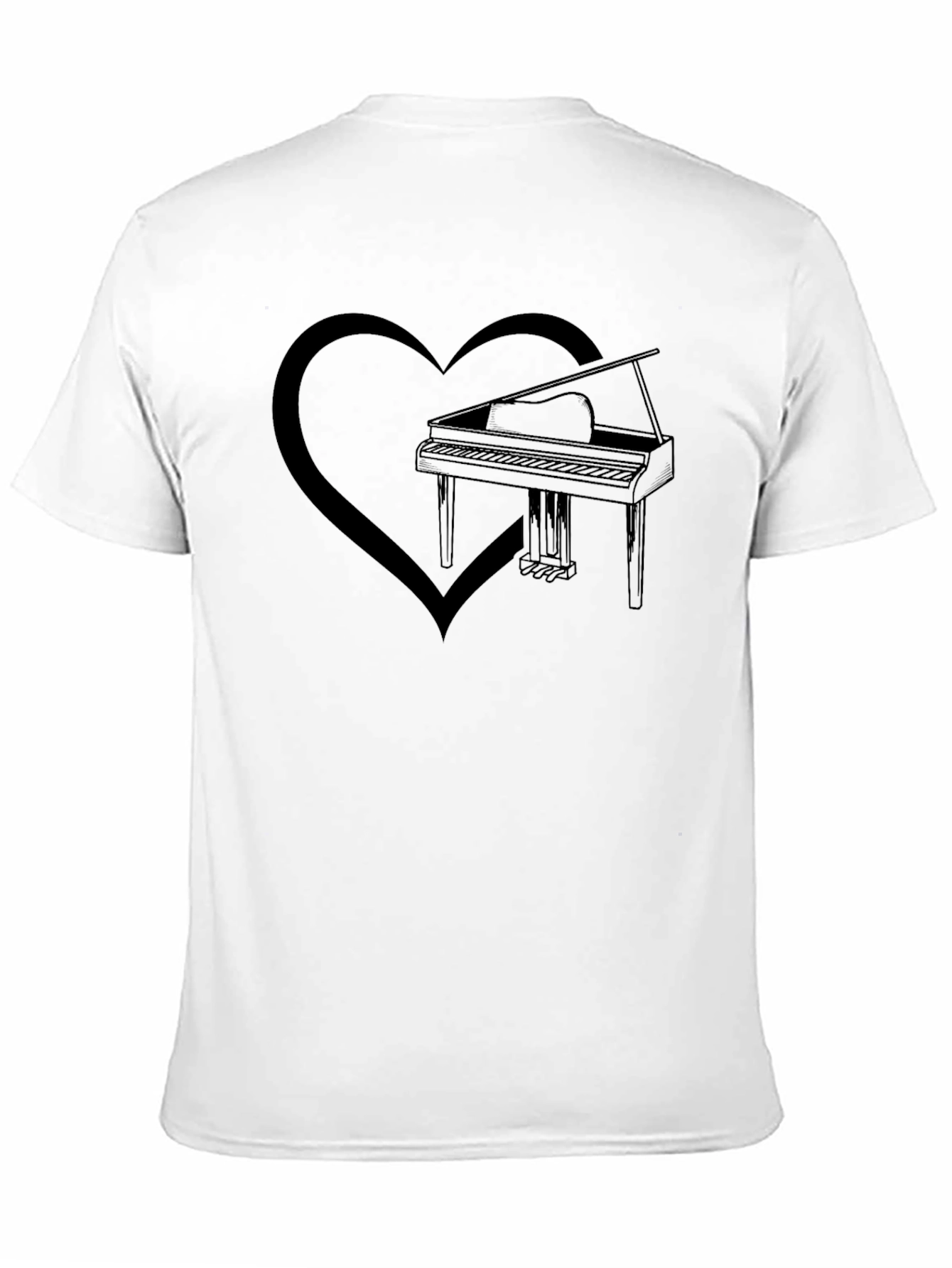 Piano Heart Graphic Tee - Music Lover T-Shirt