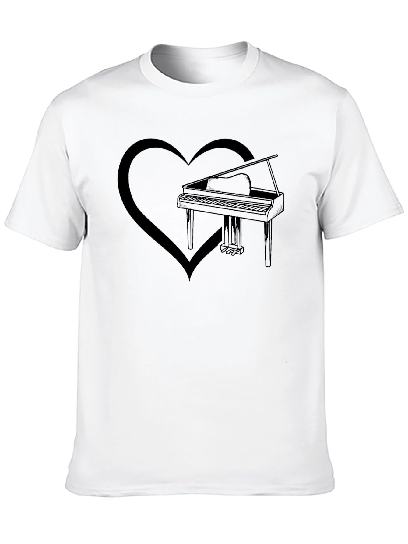 Piano Heart Graphic Tee - Music Lover T-Shirt