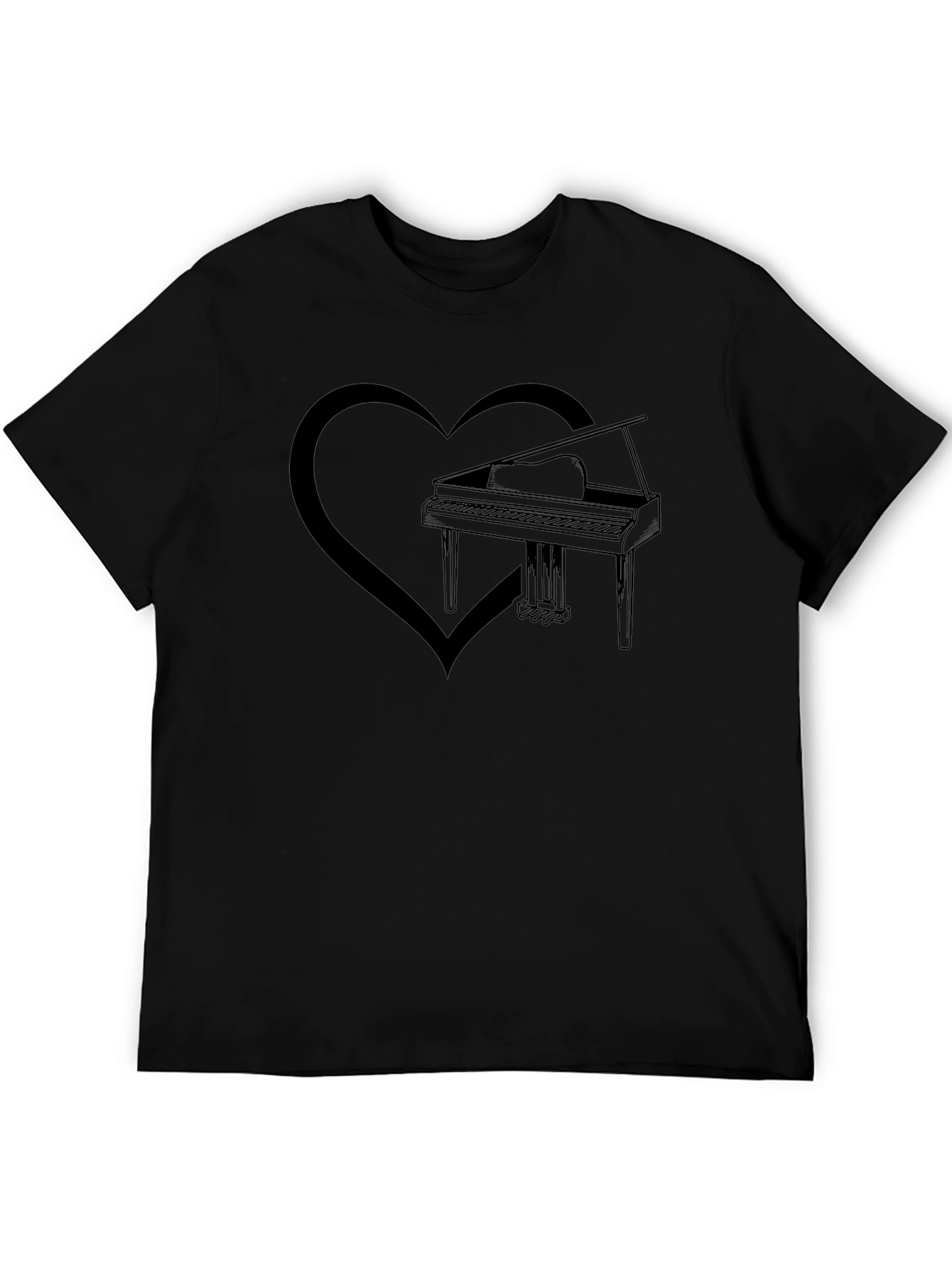 Piano Heart Graphic Tee - Music Lover T-Shirt
