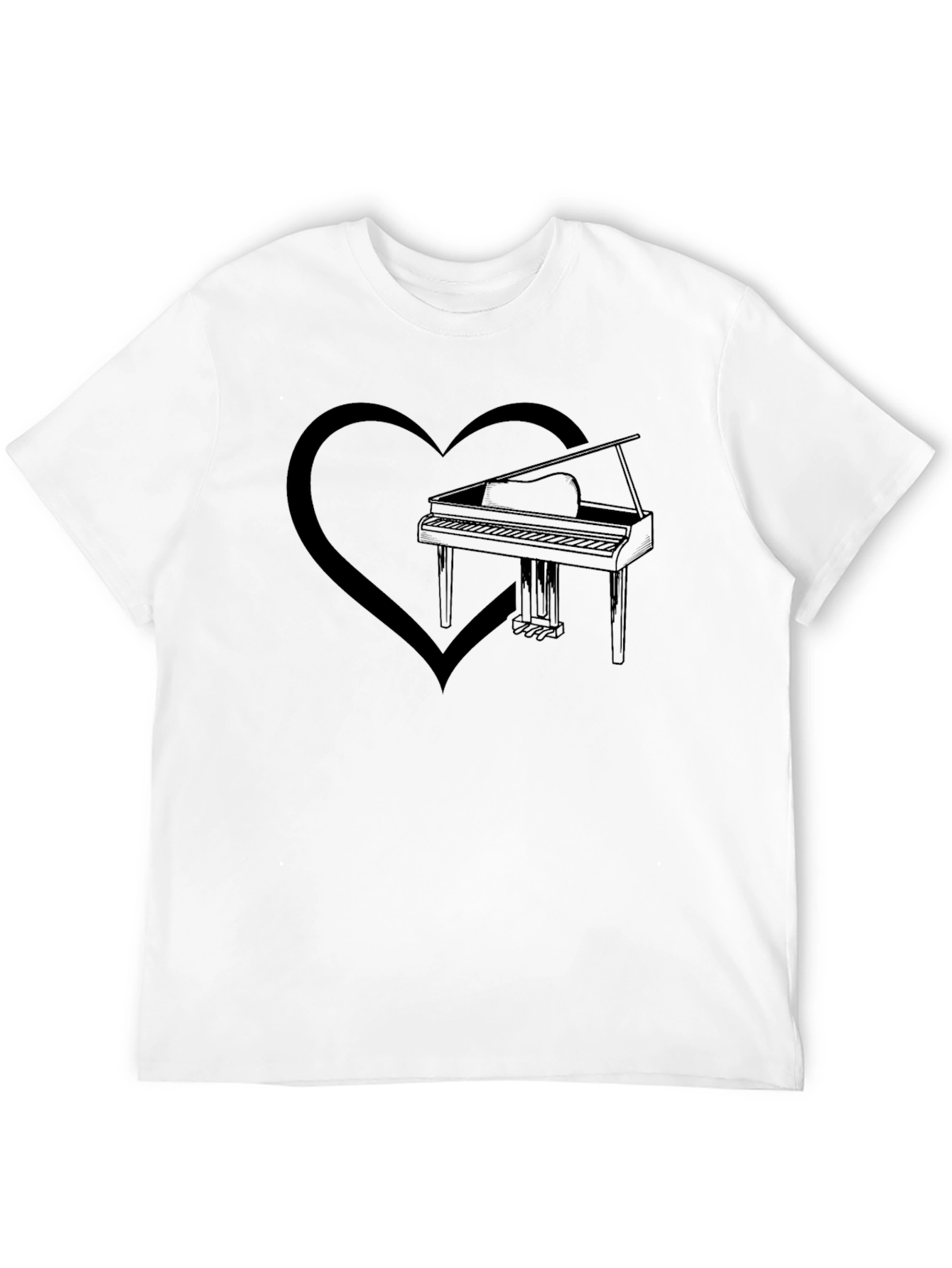 Piano Heart Graphic Tee - Music Lover T-Shirt
