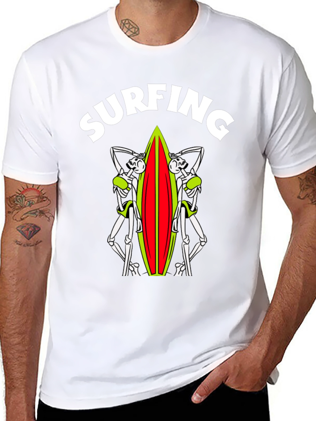 Skeleton Surfer T-Shirt - Ride the Afterlife!
