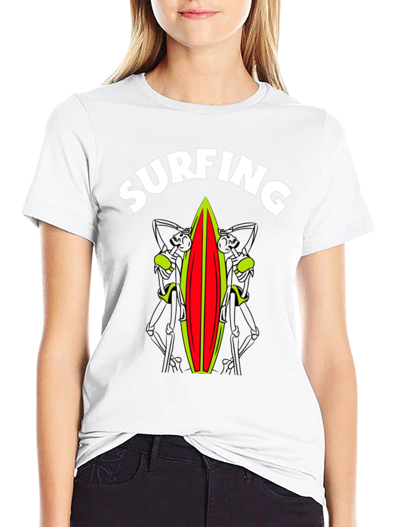 Skeleton Surfer T-Shirt - Ride the Afterlife!