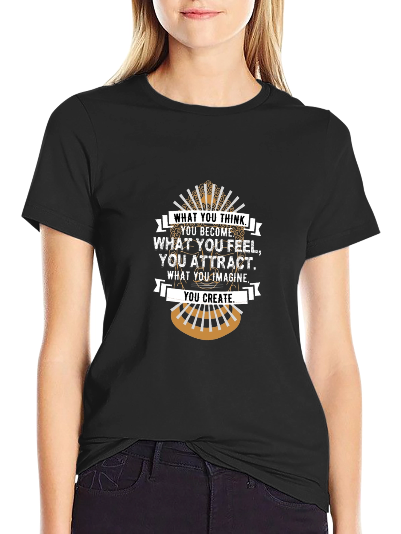 Inspirational Quote Graphic T-Shirt - Black