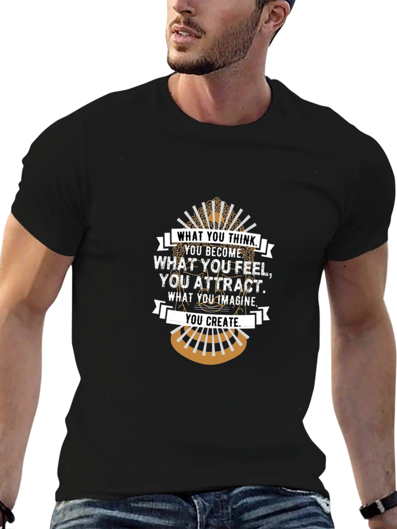 Inspirational Quote Graphic T-Shirt - Black