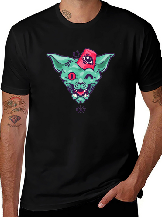 Mystic Cat Graphic T-Shirt - Black Cotton Tee