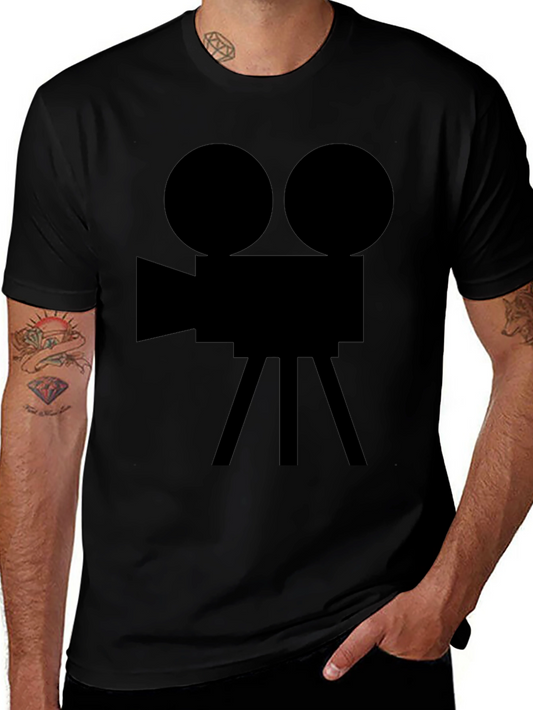 Retro Movie Camera Graphic Tee - Classic Filmmaker Style