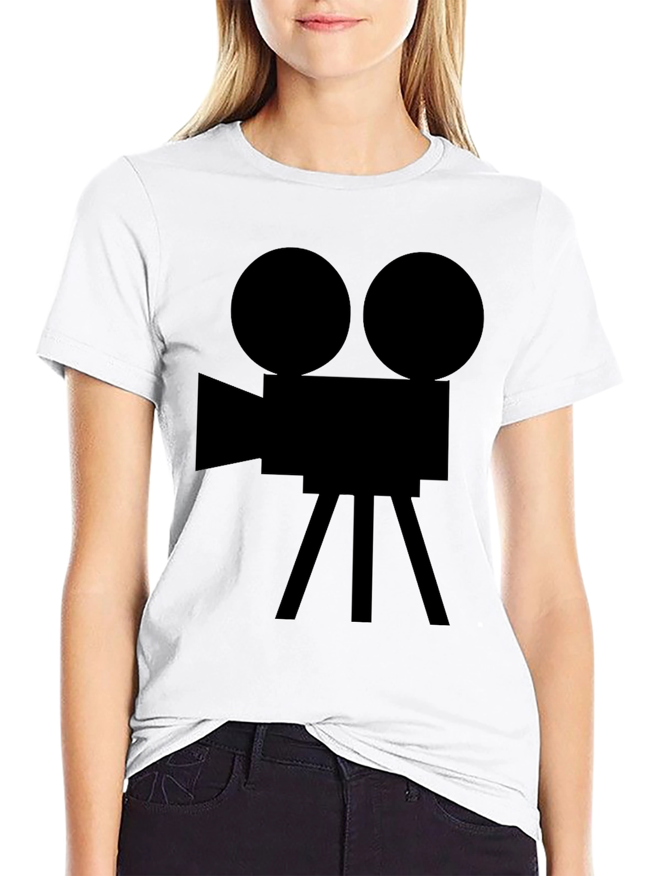 Retro Movie Camera Graphic Tee - Classic Filmmaker Style