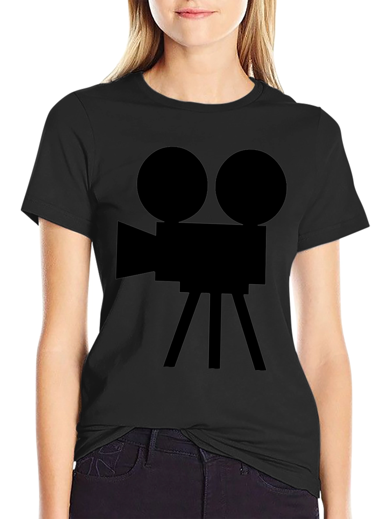 Retro Movie Camera Graphic Tee - Classic Filmmaker Style