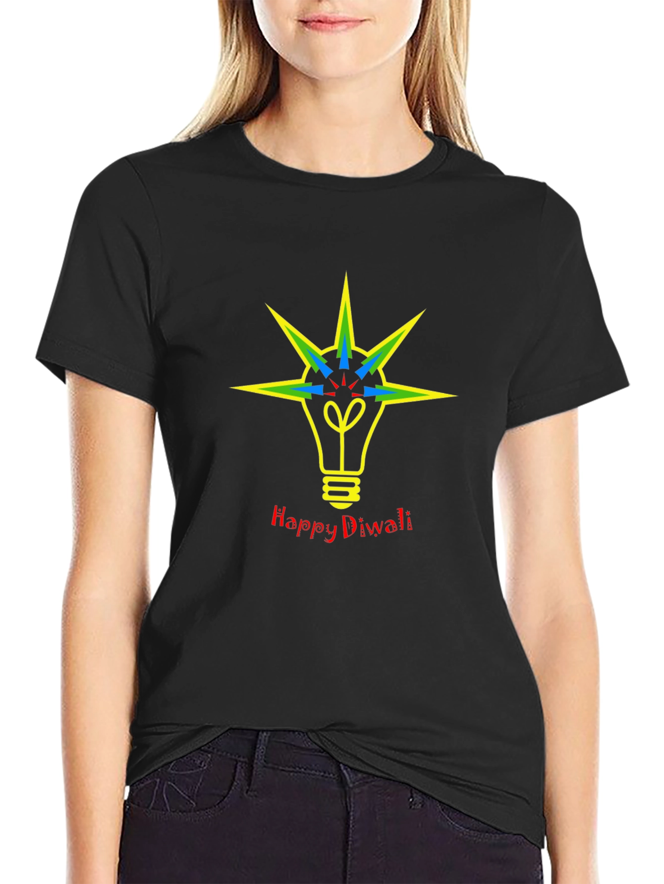 Happy Diwali Lightbulb Graphic Tee