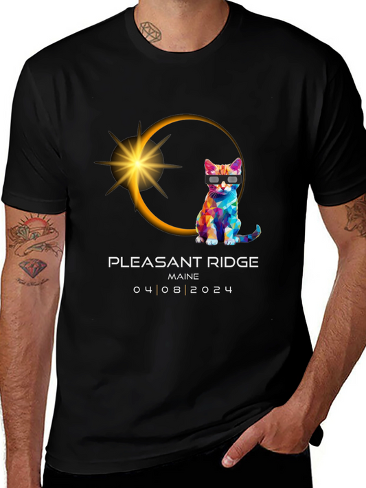 Pleasant Ridge Maine 2024 Eclipse Cat T-Shirt