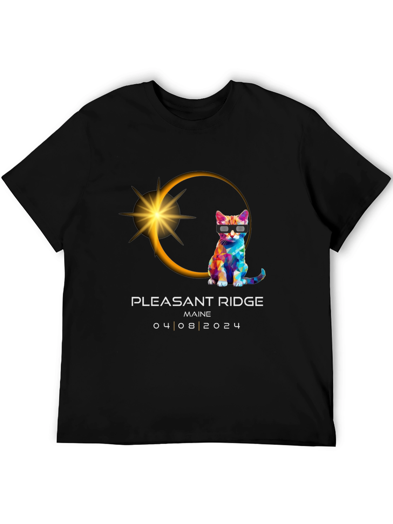 Pleasant Ridge Maine 2024 Eclipse Cat T-Shirt