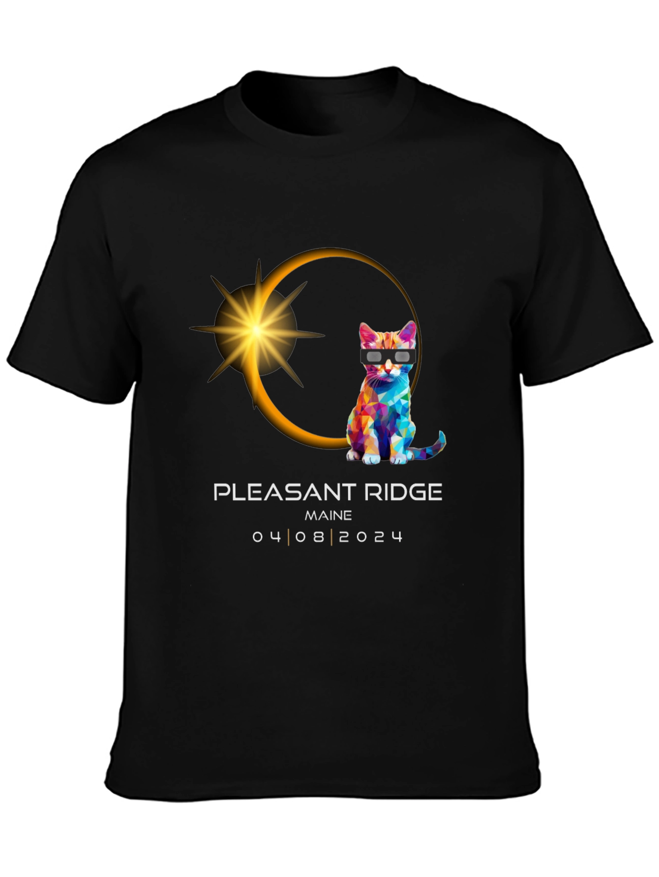 Pleasant Ridge Maine 2024 Eclipse Cat T-Shirt