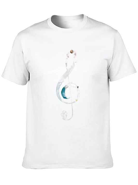 Nature Treble Clef Graphic Tee - Black
