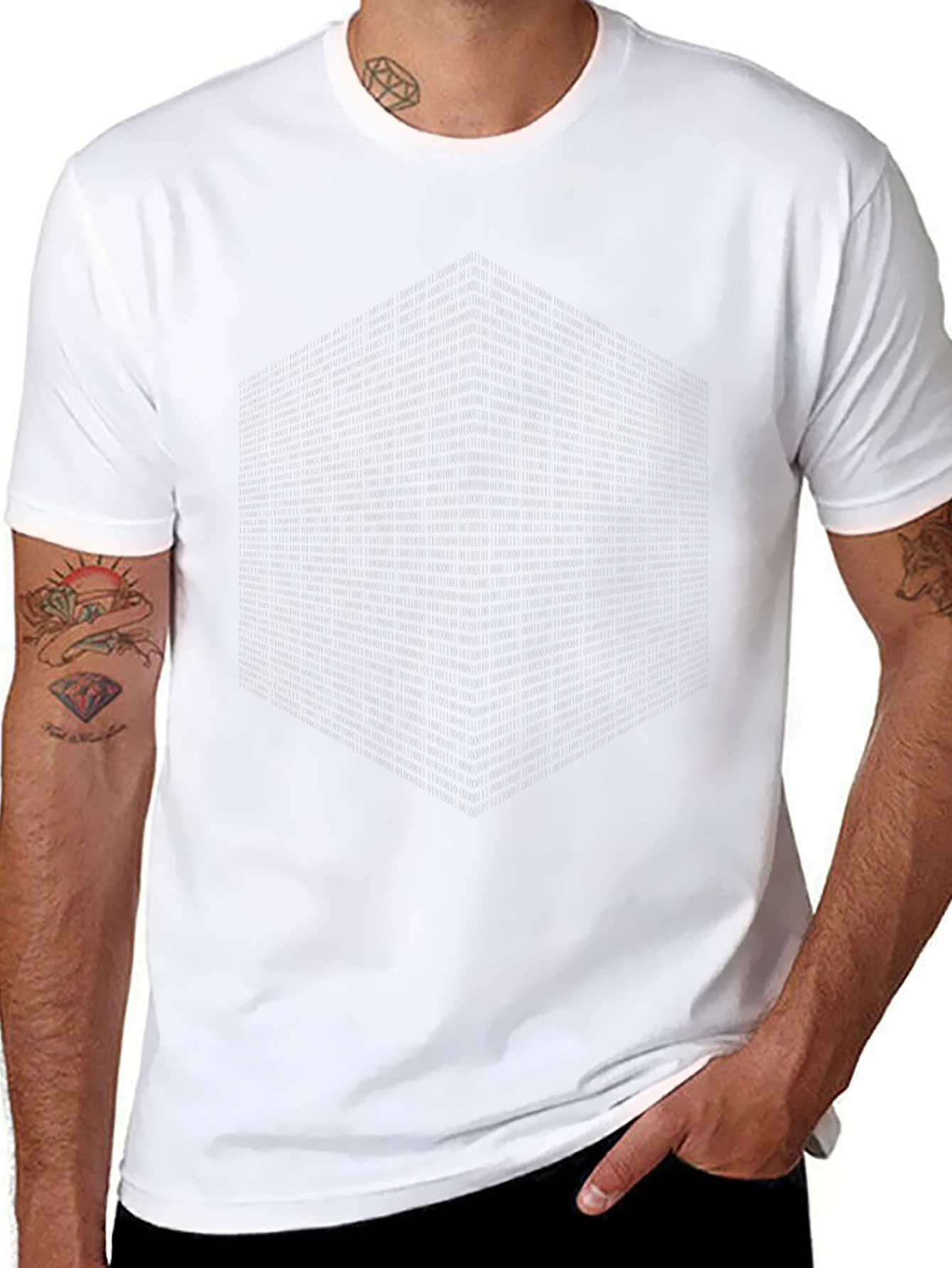 Geometric Cube Print Black T-Shirt