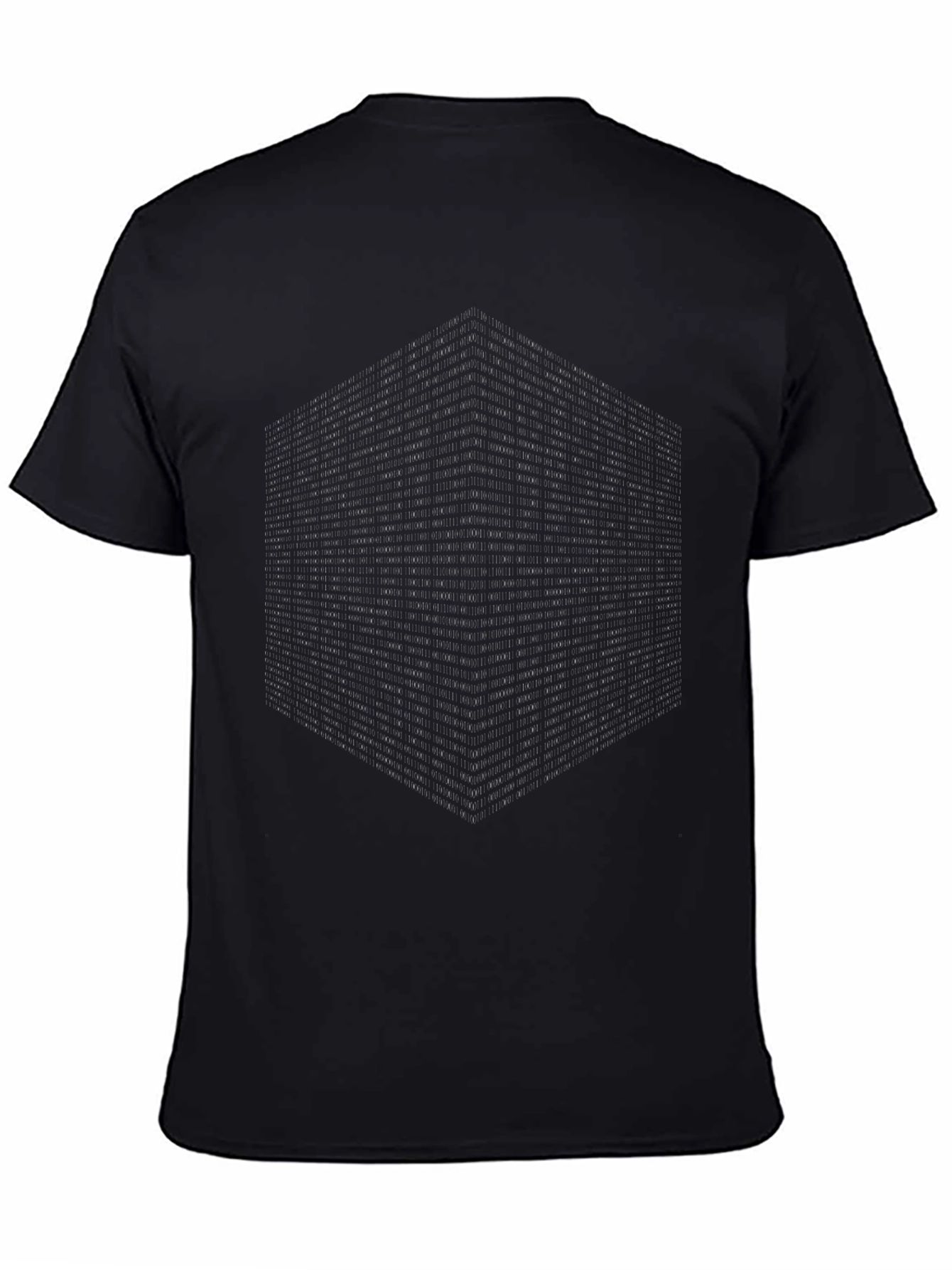 Geometric Cube Print Black T-Shirt