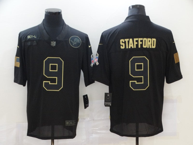 Men's Detroit Lions Matthew Stafford #9 Black Game Player Jerseys