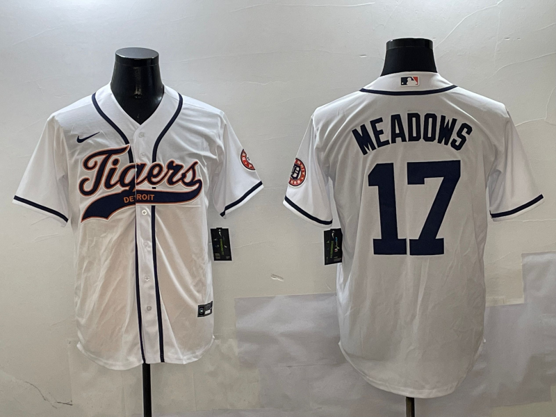 Men's Detroit Tigers Austin Meadows #17 White Player Jerseys