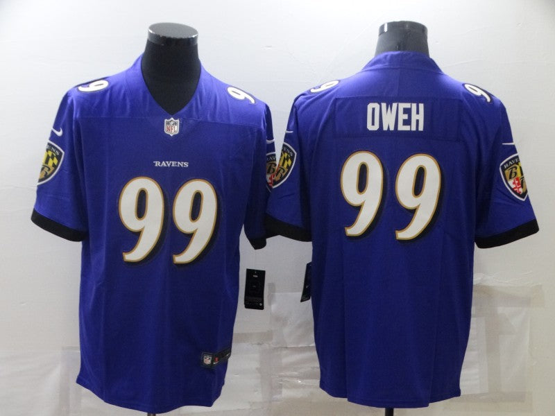 Men's Baltimore Ravens Odafe Oweh #99 Purple Vapor Limited Jerseys