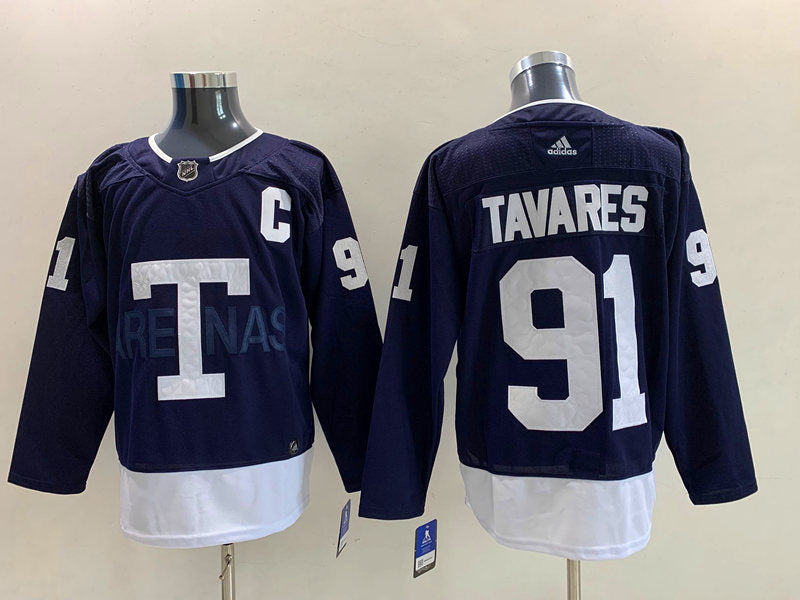 Men's Toronto Maple Leafs John Tavares #91 Blue Breakaway Player Game Jerseys