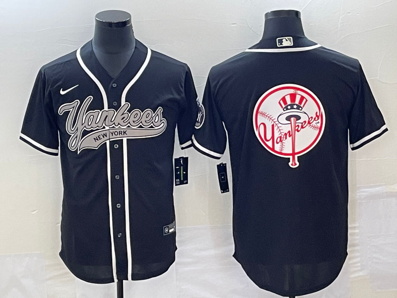 Men's New York Yankees Black Replica Team Jerseys Joint Edition