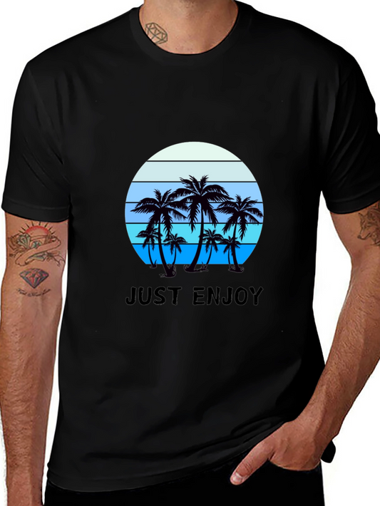 Just Enjoy Palm Tree Graphic Tee