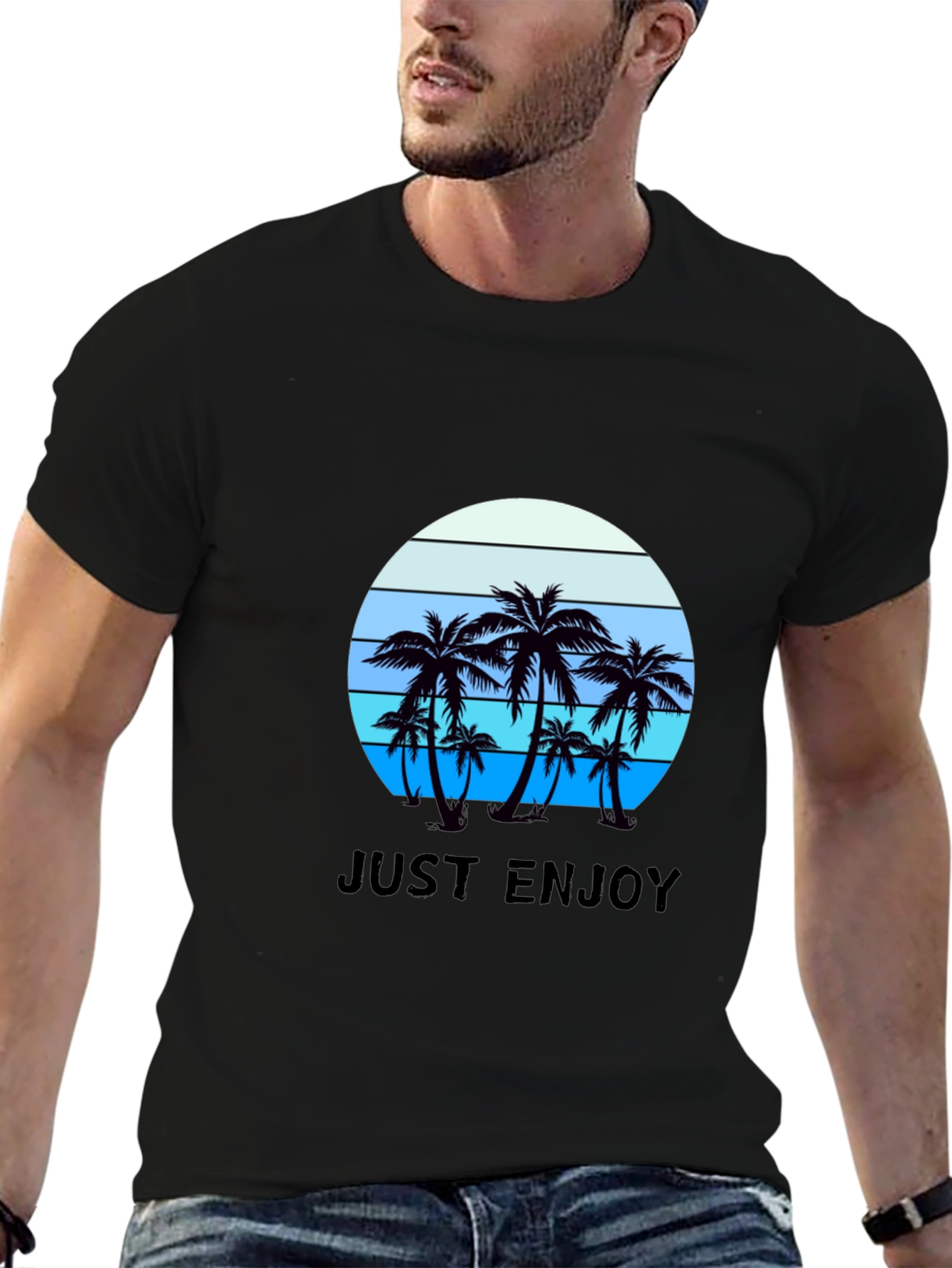 Just Enjoy Palm Tree Graphic Tee