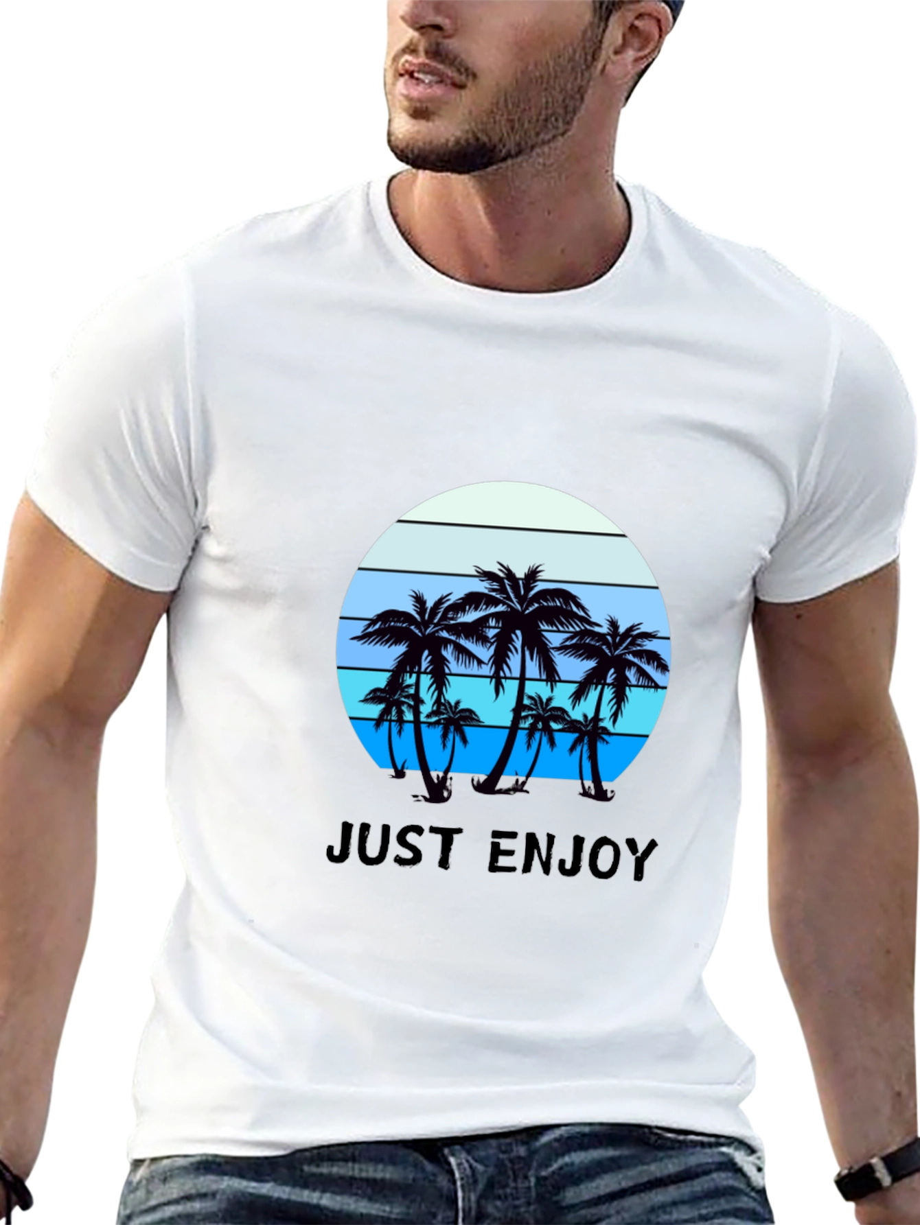 Just Enjoy Palm Tree Graphic Tee