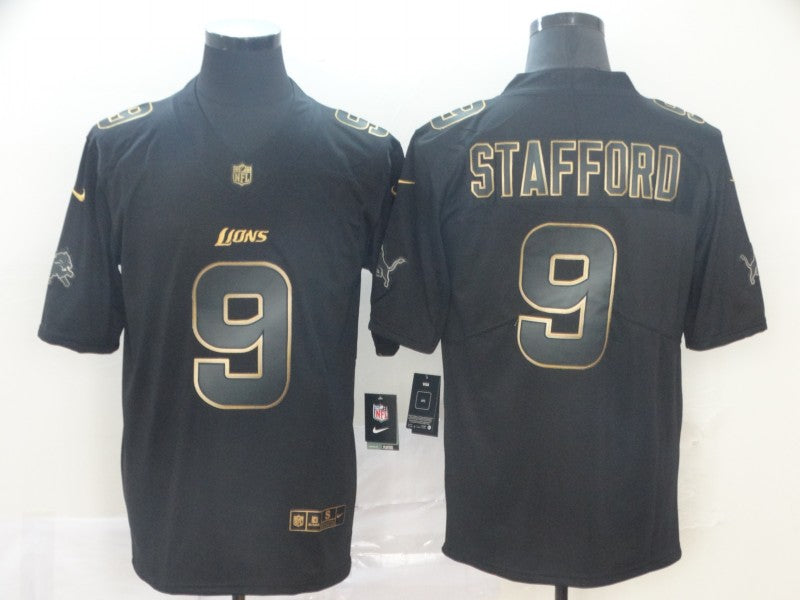 Men's Detroit Lions #9 Matthew Stafford Black Game Player Jerseys