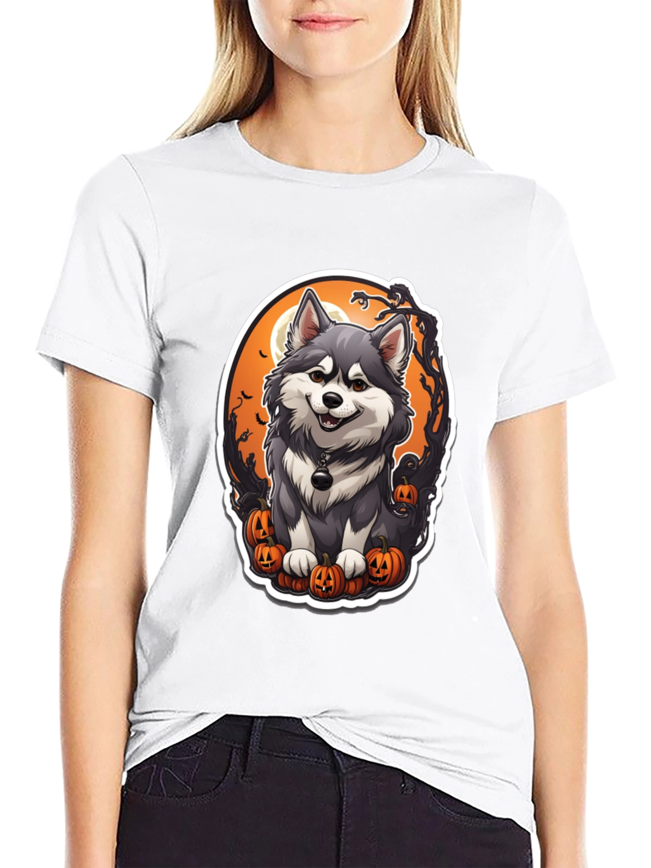 Halloween Husky T-Shirt - Spooky Cute Dog Design