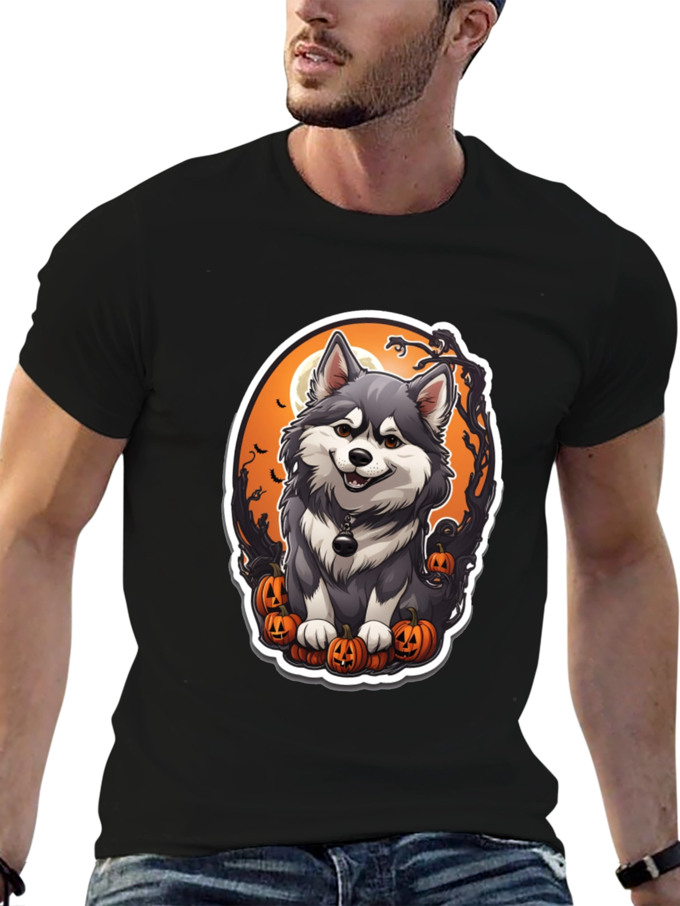 Halloween Husky T-Shirt - Spooky Cute Dog Design