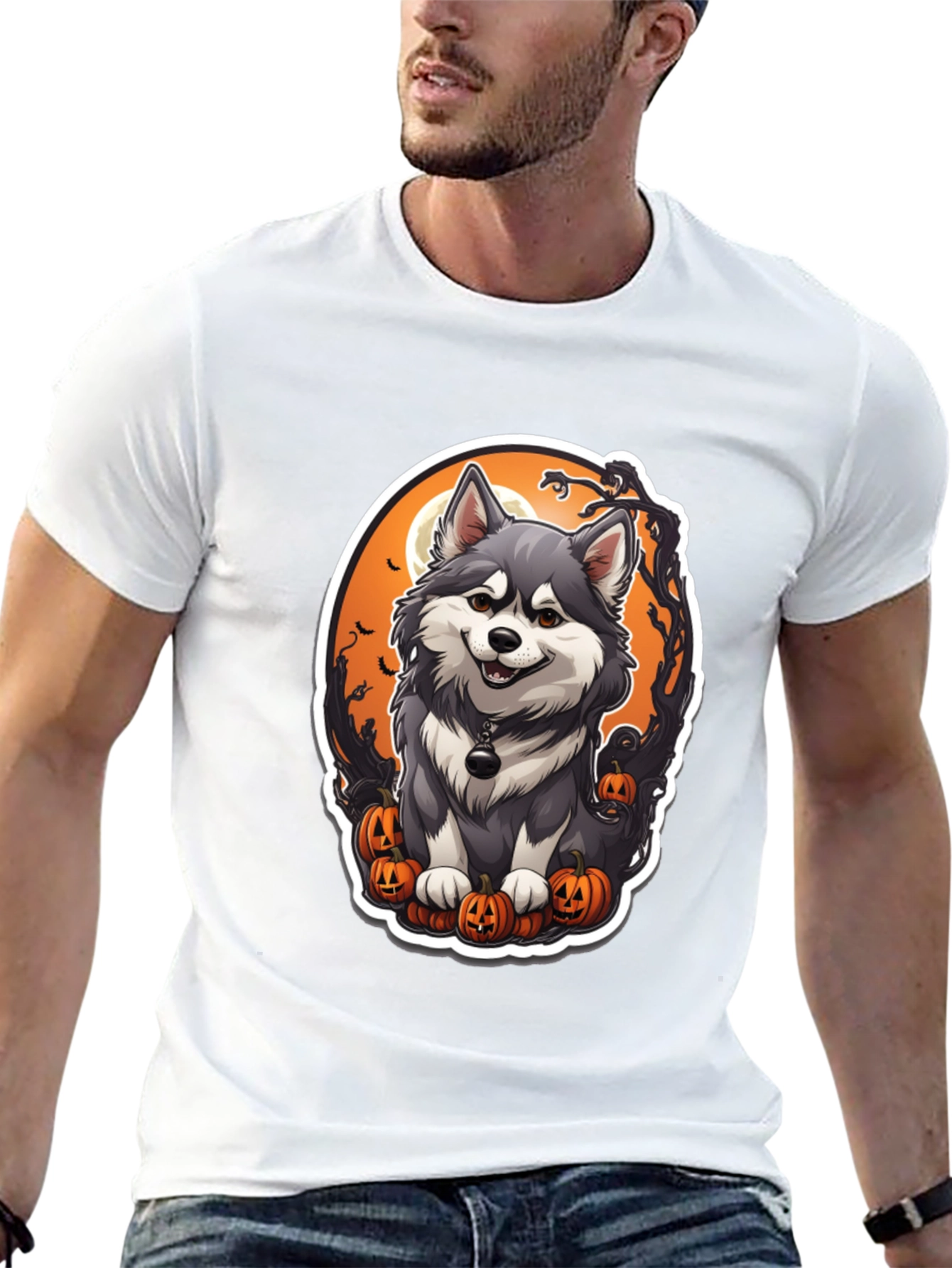 Halloween Husky T-Shirt - Spooky Cute Dog Design