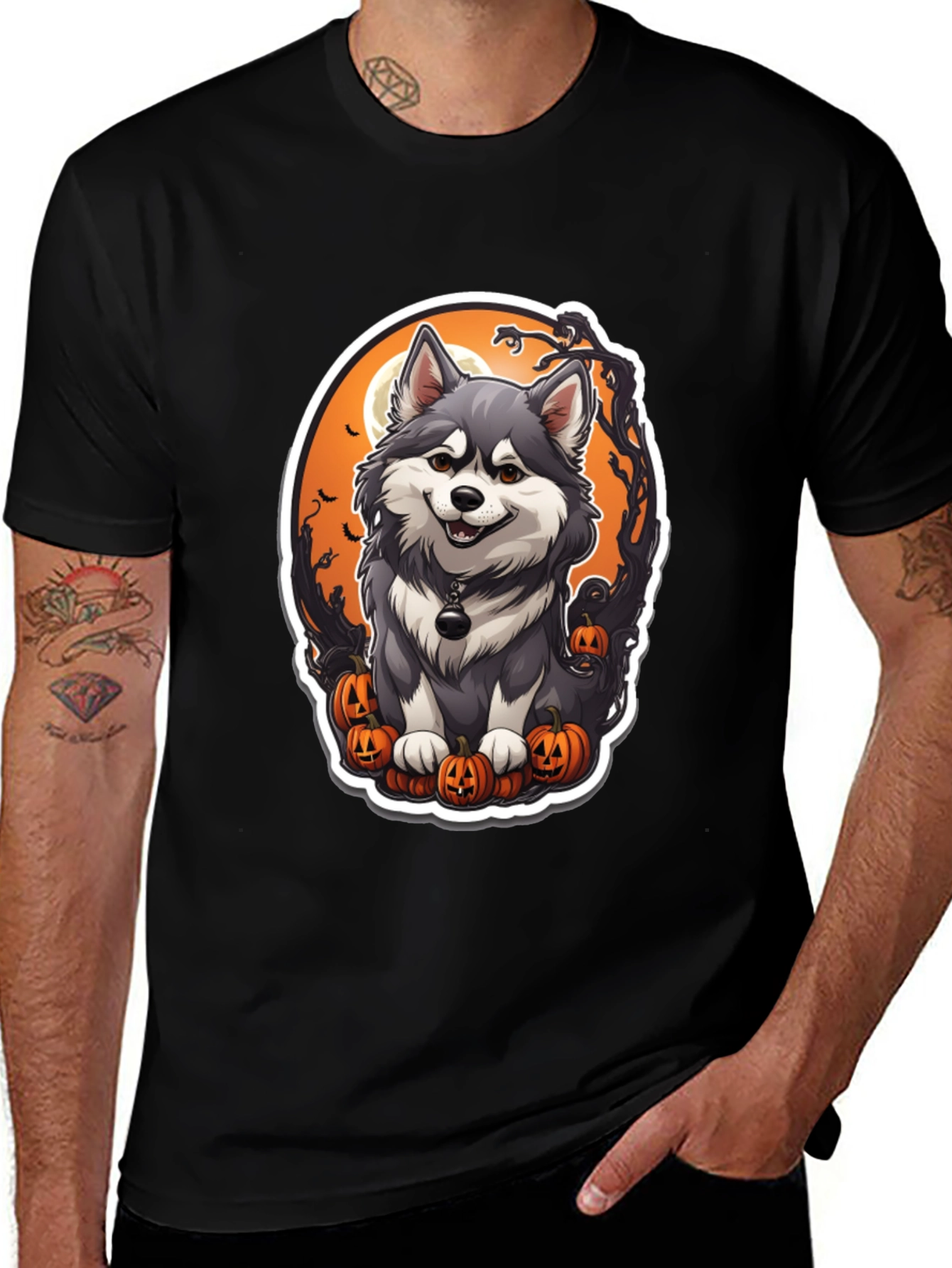 Halloween Husky T-Shirt - Spooky Cute Dog Design
