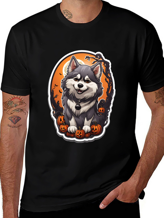 Halloween Husky T-Shirt - Spooky Cute Dog Design