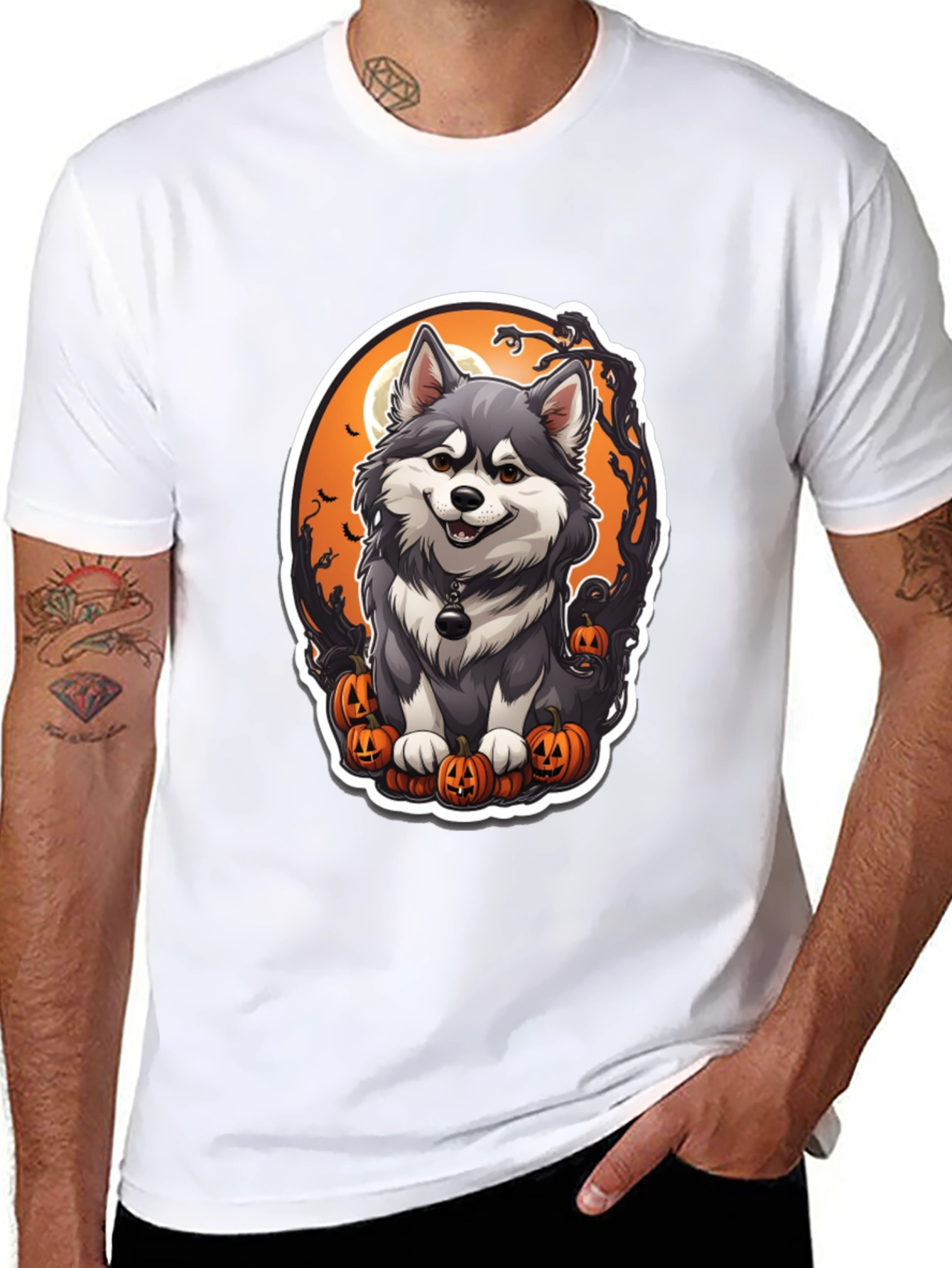 Halloween Husky T-Shirt - Spooky Cute Dog Design