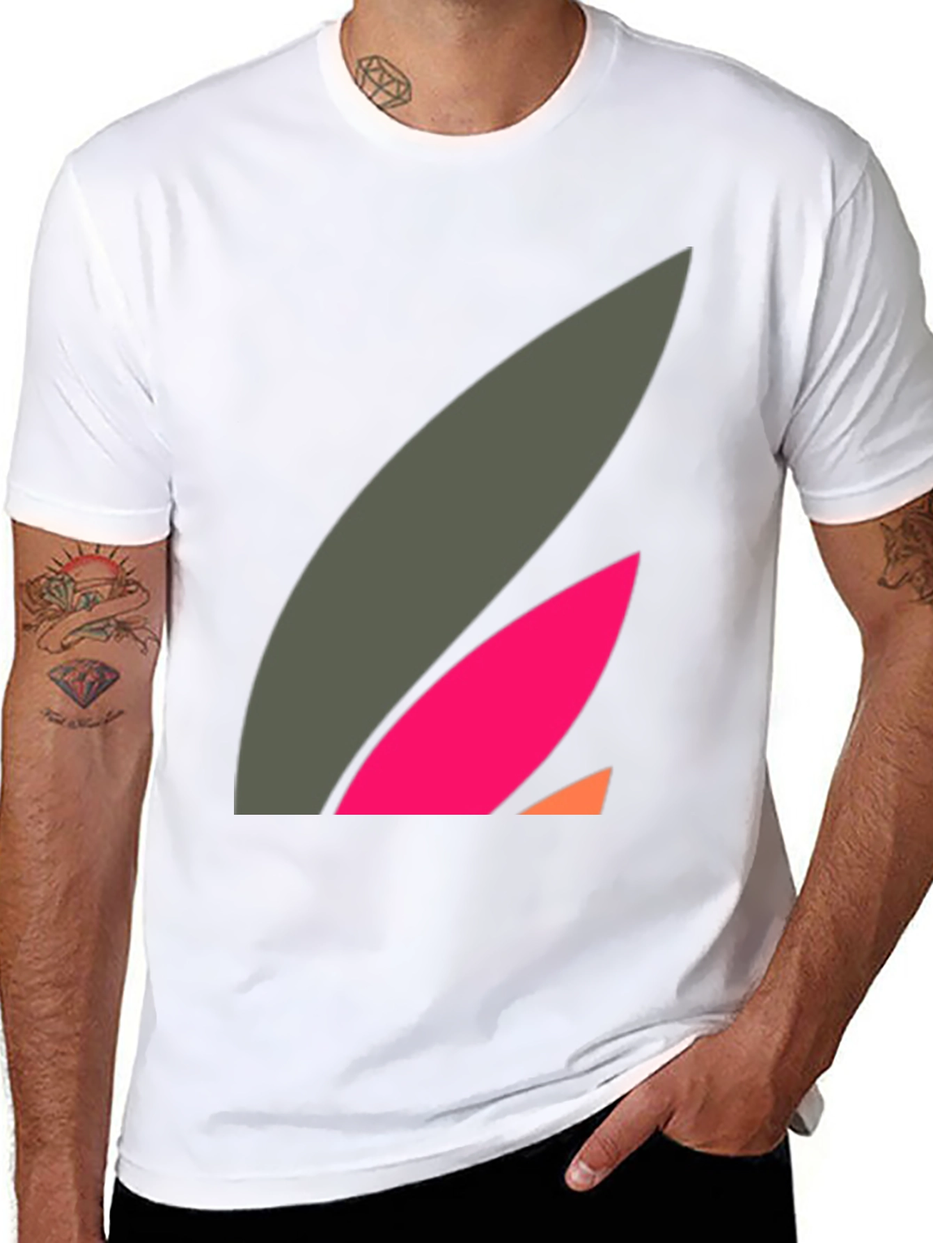 Abstract Graphic Black Tee - Modern Casual Style