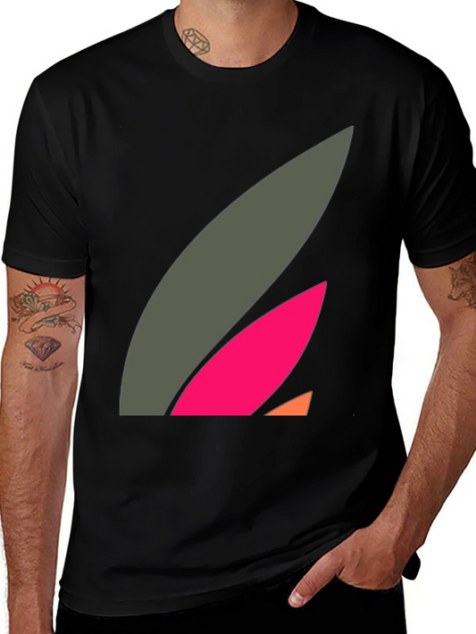 Abstract Graphic Black Tee - Modern Casual Style