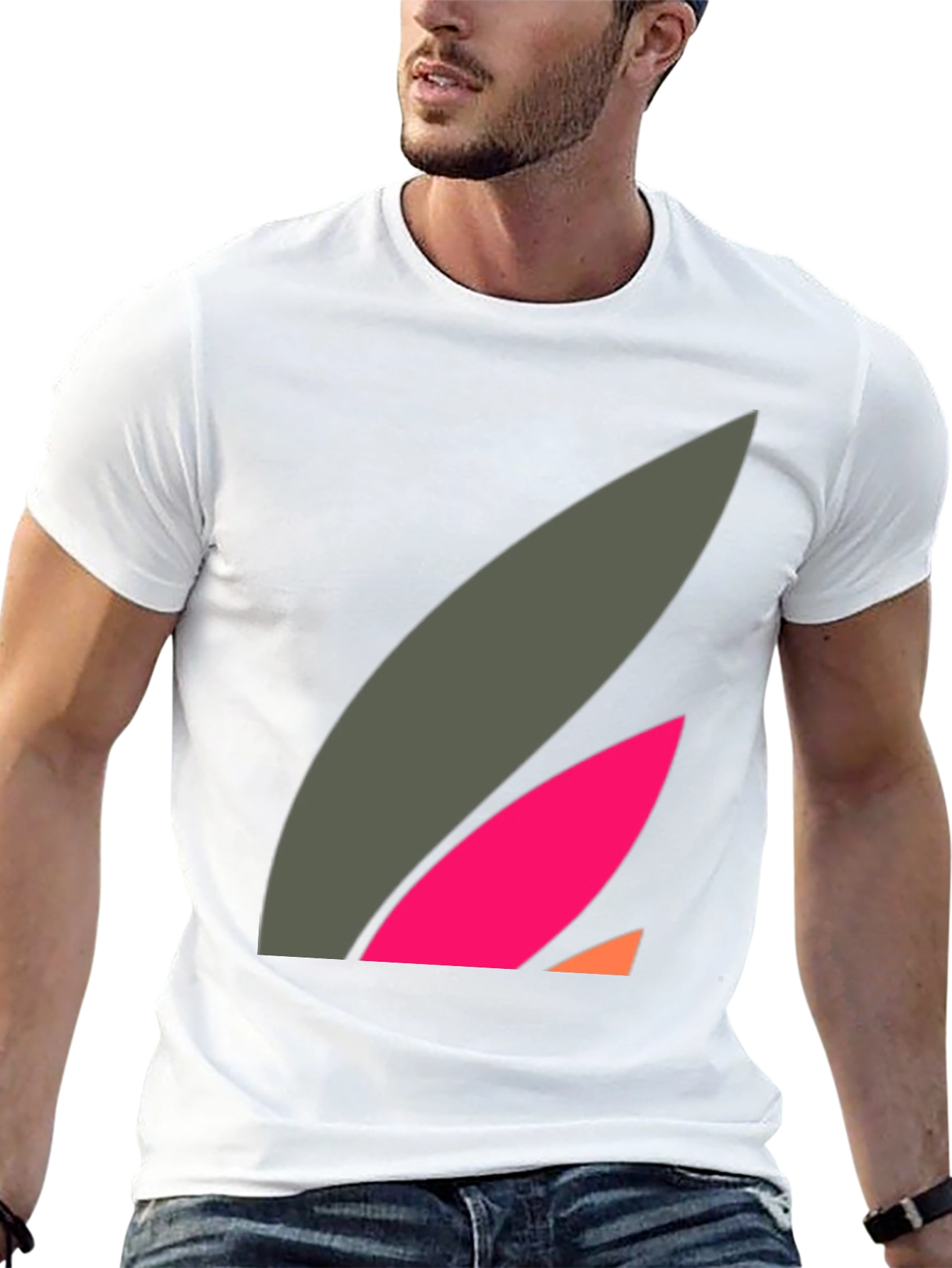 Abstract Graphic Black Tee - Modern Casual Style
