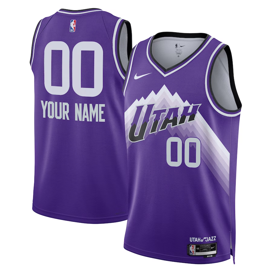 Men's Utah Jazz Purple 2023/24 Custom Swingman Jerseys - City Edition