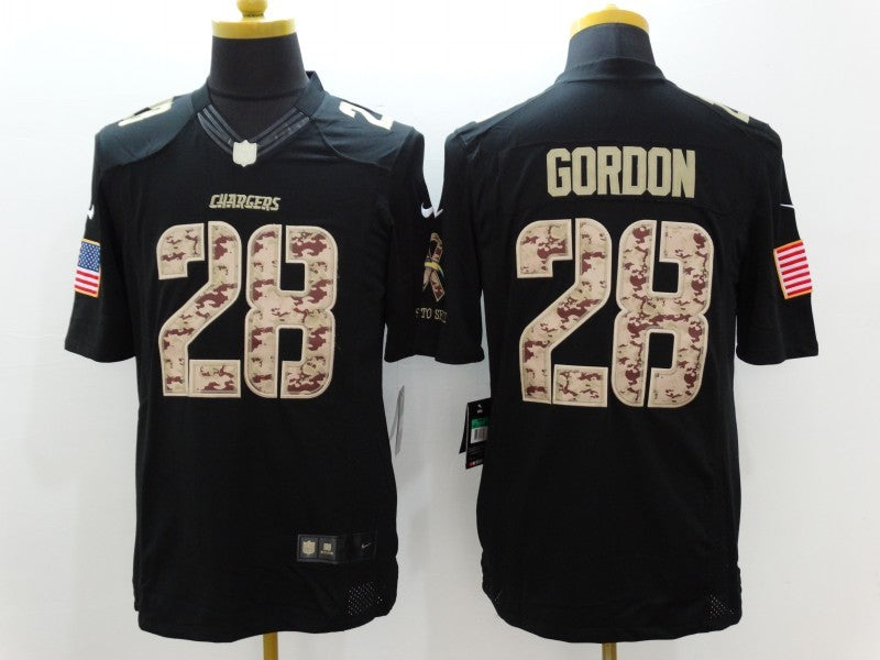 Men's Los Angeles Chargers Melvin Gordon III #28 Black Game Player Jerseys