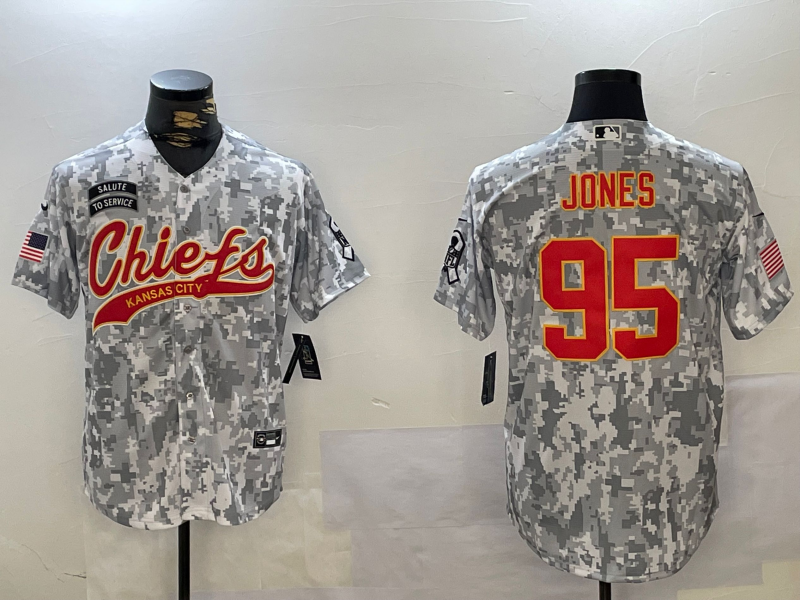 Men's Kansas City Chiefs Chris Jones #95 Arctic Camo 2024 Salute to Service Player Jerseys