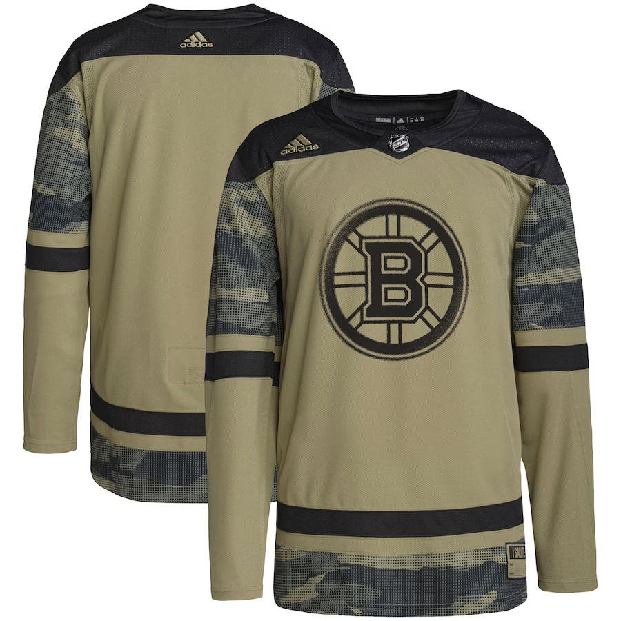 Men's Boston Bruins Camo Military Appreciation Team Authentic Practice Blank Jerseys