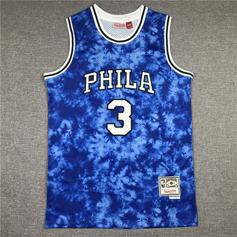 Men's Philadelphia 76ers Allen Iverson #3 Blue Galaxy Swingman Jerseys