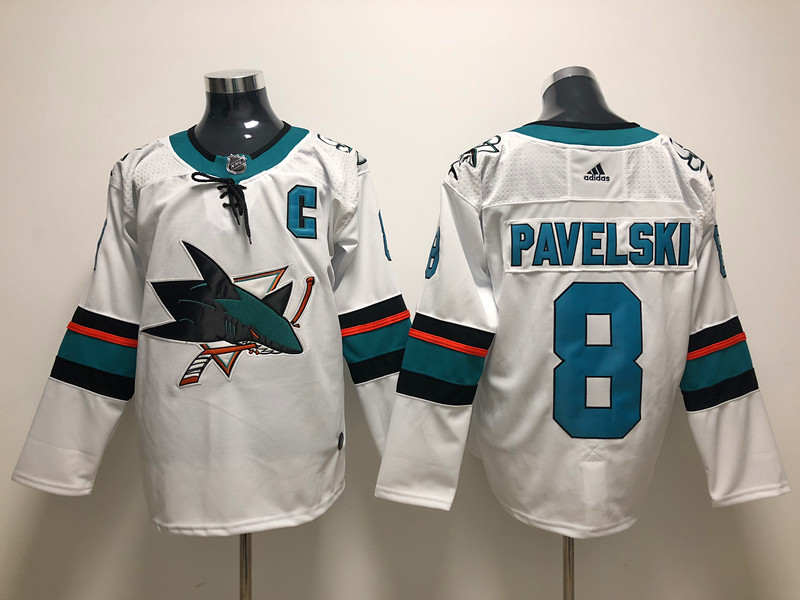 Men's San Jose Sharks Joe Pavelski #8 White Breakaway Player Jerseys