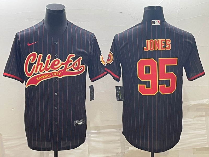 Men's Kansas City Chiefs Chris Jones #95 Black Player Jerseys Joint Edition
