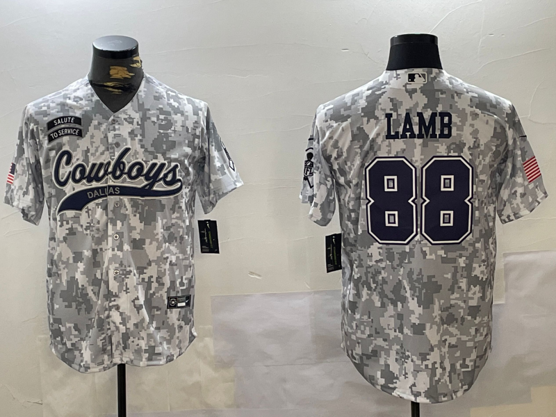 Men's Dallas Cowboys CeeDee Lamb #88 Arctic Camo 2024 Salute to Service Player Jerseys