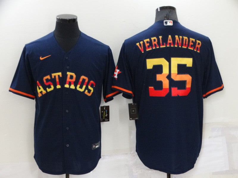 Men's Houston Astros Justin Verlander #35 Navy Replica Player Jerseys