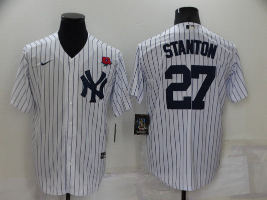 Men's New York Yankees Giancarlo Stanton #27 White Replica Player Jerseys