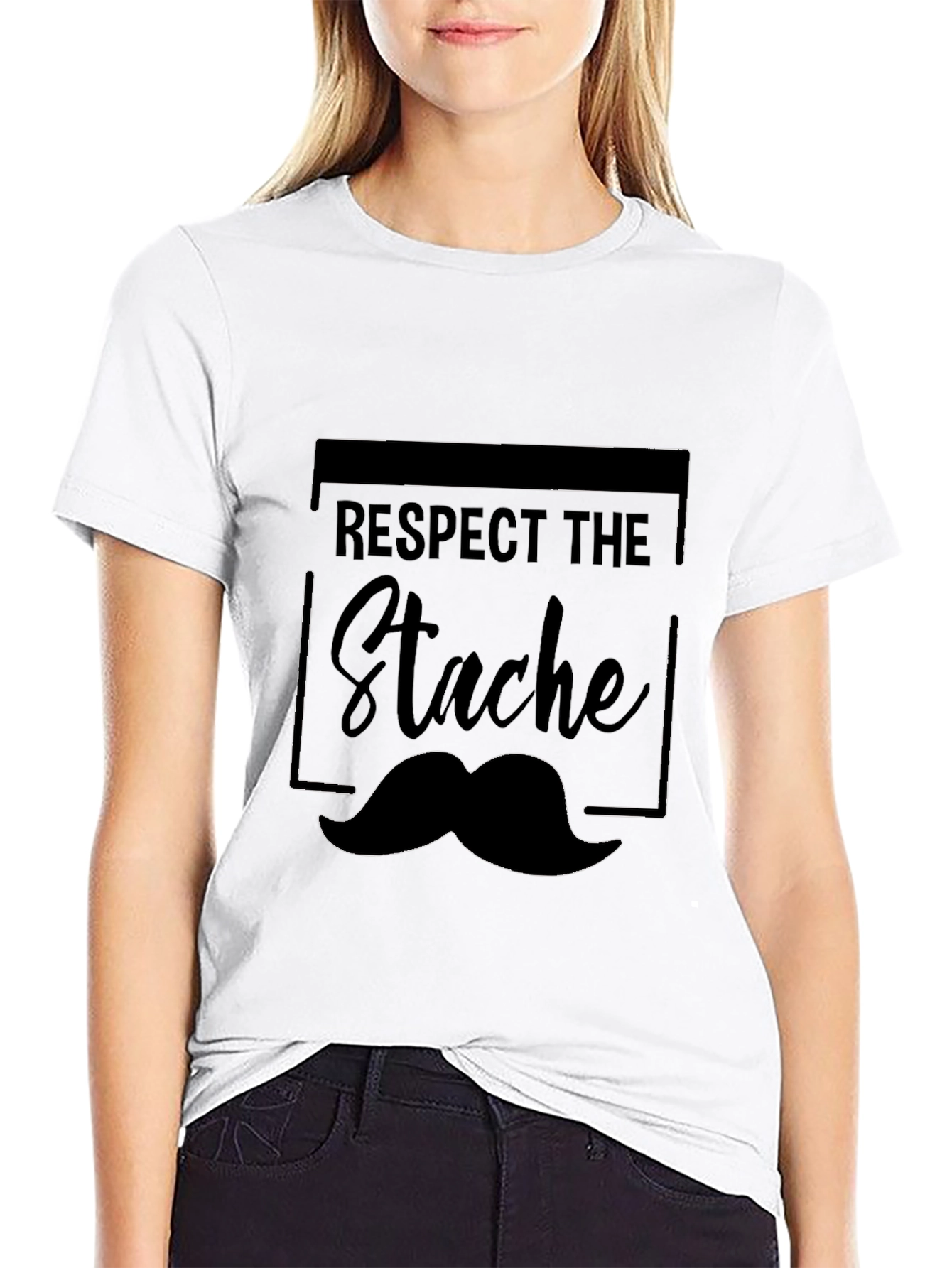 Respect the Stache T-Shirt - Mustache Graphic Tee