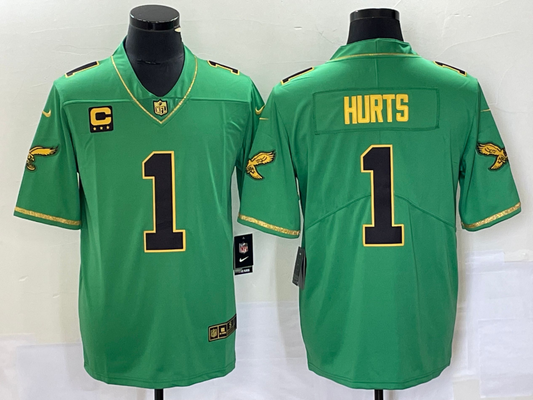 Men's Philadelphia Eagles Jalen Hurts #1 Kelly Green Game Player Jerseys